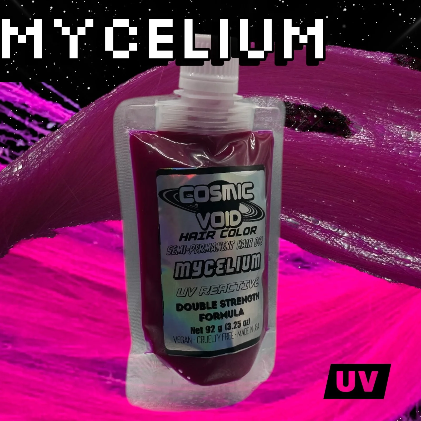 MYCELIUM* DOUBLE STRENGTH UV REACTIVE HOTTEST PINK SEMI PERMANENT